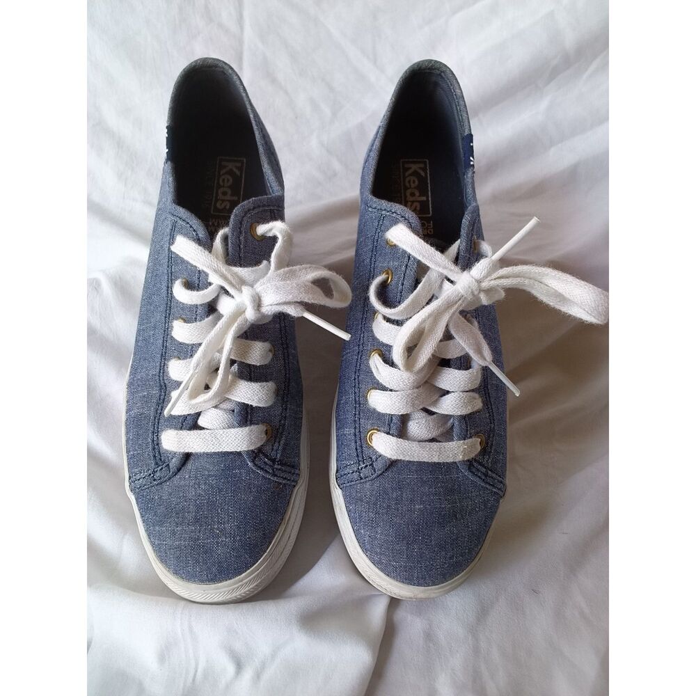 Keds Platform Chambray Denim Lace Up Shoe